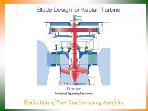 Blade Design for Kaplan Turbine P M V