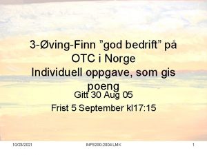 3 vingFinn god bedrift p OTC i Norge