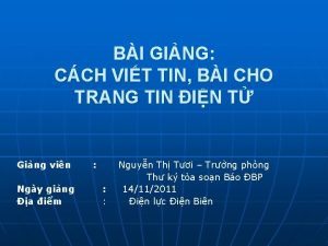 BI GING CCH VIT TIN BI CHO TRANG