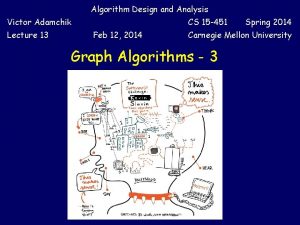 Algorithm Design and Analysis Victor Adamchik Lecture 13