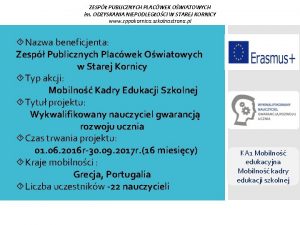 ZESP PUBLICZNYCH PLACWEK OWIATOWYCH im ODZYSKANIA NIEPODLEGOCI W