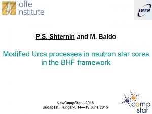 P S Shternin and M Baldo Modified Urca