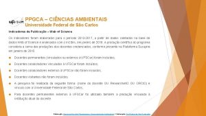 PPGCA CINCIAS AMBIENTAIS Universidade Federal de So Carlos
