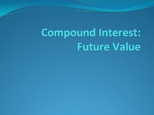 Compound Interest Future Value Definitions Compound interest Interest