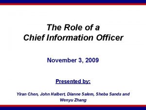 The Role of a Chief Information Officer November