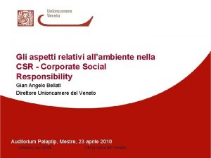 Gli aspetti relativi allambiente nella CSR Corporate Social