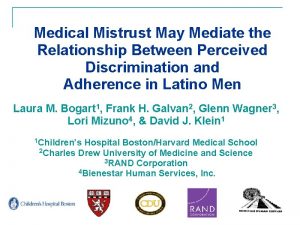 Medical Mistrust May Mediate the Relationship Between Perceived
