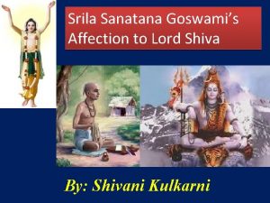 Srila Sanatana Goswamis Affection to Lord Shiva By