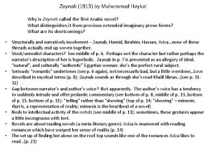 Zaynab 1913 by Muhammad Haykal Why is Zaynab