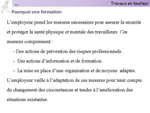 B M Travaux en hauteur Pourquoi une formation