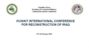 Republic of Iraq Presidency of Council of Ministers