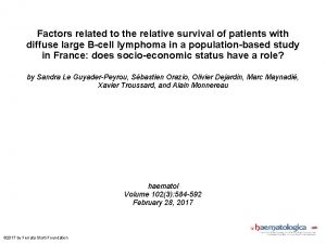 Factors related to the relative survival of patients