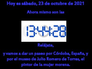 Hoy es sbado 23 de octubre de 2021