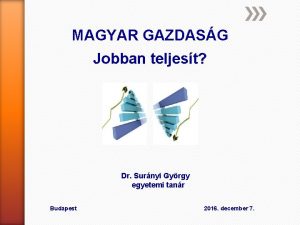 MAGYAR GAZDASG Jobban teljest Dr Surnyi Gyrgy egyetemi