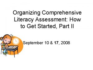 Organizing Comprehensive Literacy Assessment How to Get Started