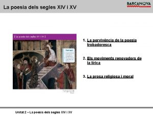 La poesia dels segles XIV i XV 1