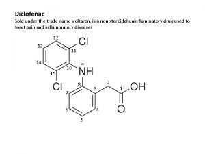 Diclofnac Sold under the trade name Voltaren is