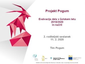 Projekt Pogum Evalvacija dela v olskem letu 20192020