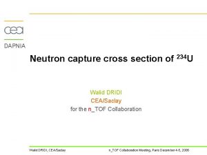 DAPNIA Neutron capture cross section of 234 U