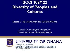 SOCI 102122 Diversity of Peoples and Cultures Session