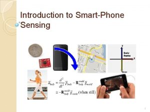Introduction to SmartPhone Sensing 1 Reference Shamelessly lifted