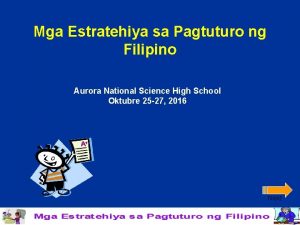 Mga estratehiya sa pagtuturo ng filipino