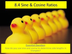 8 4 Sine Cosine Ratios Essential Question How