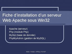 Fiche dinstallation dun serveur Web Apache sous Win