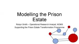 Modelling the Prison Estate Robyn Smith Operational Research