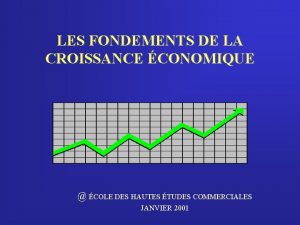 LES FONDEMENTS DE LA CROISSANCE CONOMIQUE COLE DES