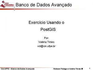 Banco de Dados Avanado Exerccio Usando o Post