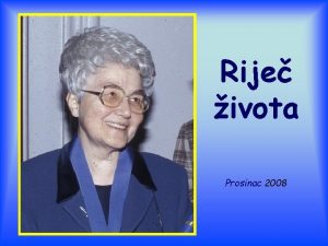 Rije ivota Prosinac 2008 Ali ne moja volja