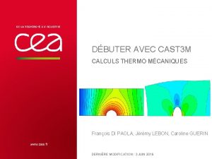 DBUTER AVEC CAST 3 M CALCULS THERMO MCANIQUES