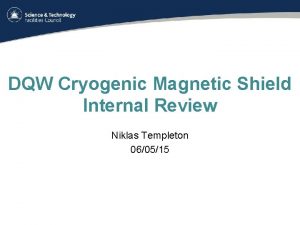 DQW Cryogenic Magnetic Shield Internal Review Niklas Templeton