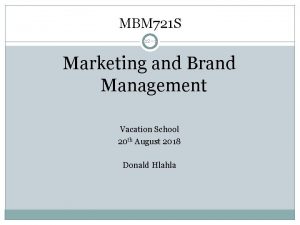 MBM 721 S 12 1 Marketing and Brand