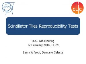 Scintillator Tiles Reproducibility Tests ECAL Lab Meeting 12