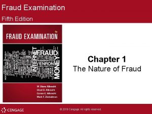Fraud Examination Fifth Edition Chapter 1 The Nature