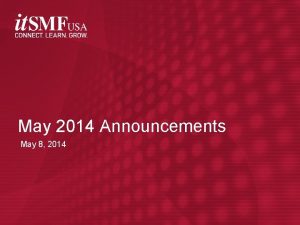 May 2014 Announcements May 8 2014 Mission Driving