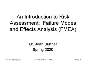 An Introduction to Risk Assessment Failure Modes and
