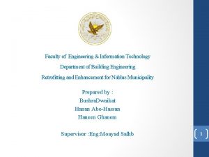 Faculty of Engineering Information Technology Department of Building