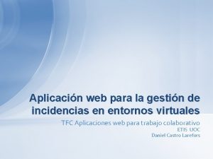 Aplicacin web para la gestin de incidencias en