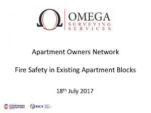 Apartment Owners Network Fire Safety in Existing Apartment