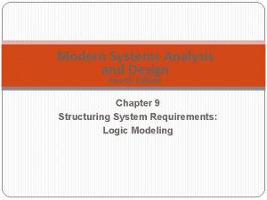 Modern Systems Analysis and Design Fourth Edition Chapter