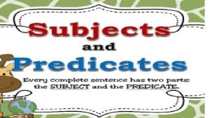 SUBJECT AND PREDICATE He She They It We