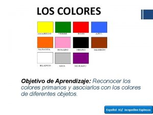 LOS COLORES Objetivo de Aprendizaje Reconocer los colores