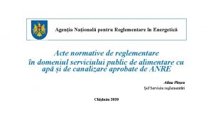 Agenia Naional pentru Reglementare n Energetic Acte normative