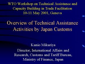 WTO Workshop on Technical Assistance and Capacity Building
