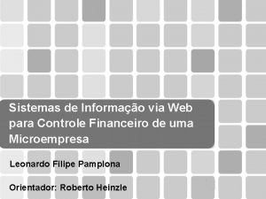 Sistemas de Informao via Web para Controle Financeiro