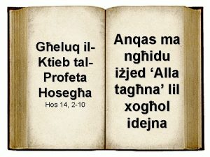 Geluq il Ktieb tal Profeta Hosega Hos 14