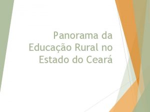 Panorama da Educao Rural no Estado do Cear